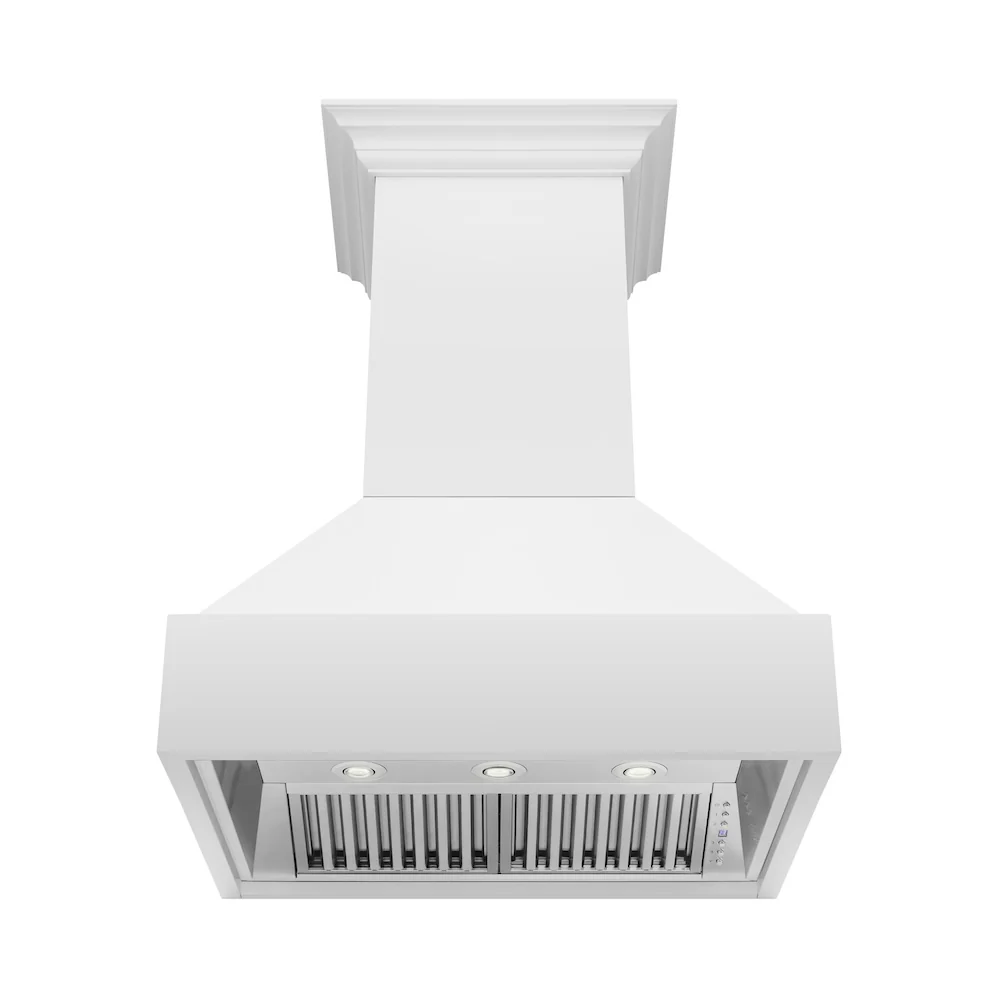 ZLINE 36 in. Wooden Wall Mount Range Hood in Rustic Bright White Finish (355WW-36) - Image 4
