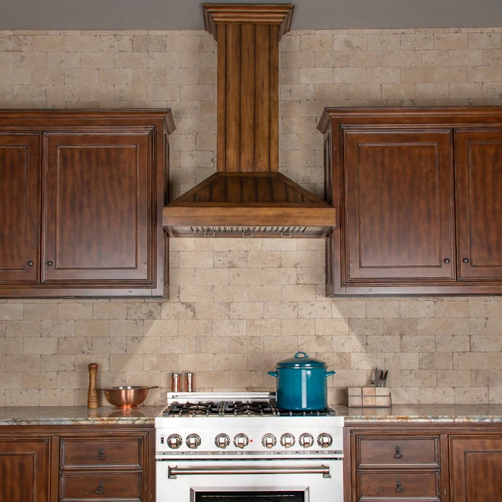 ZLINE 36" Wooden Convertible Vent Wall Mount Range Hood in Rustic Light Finish - Includes Motor (KPLL-36) - Image 13