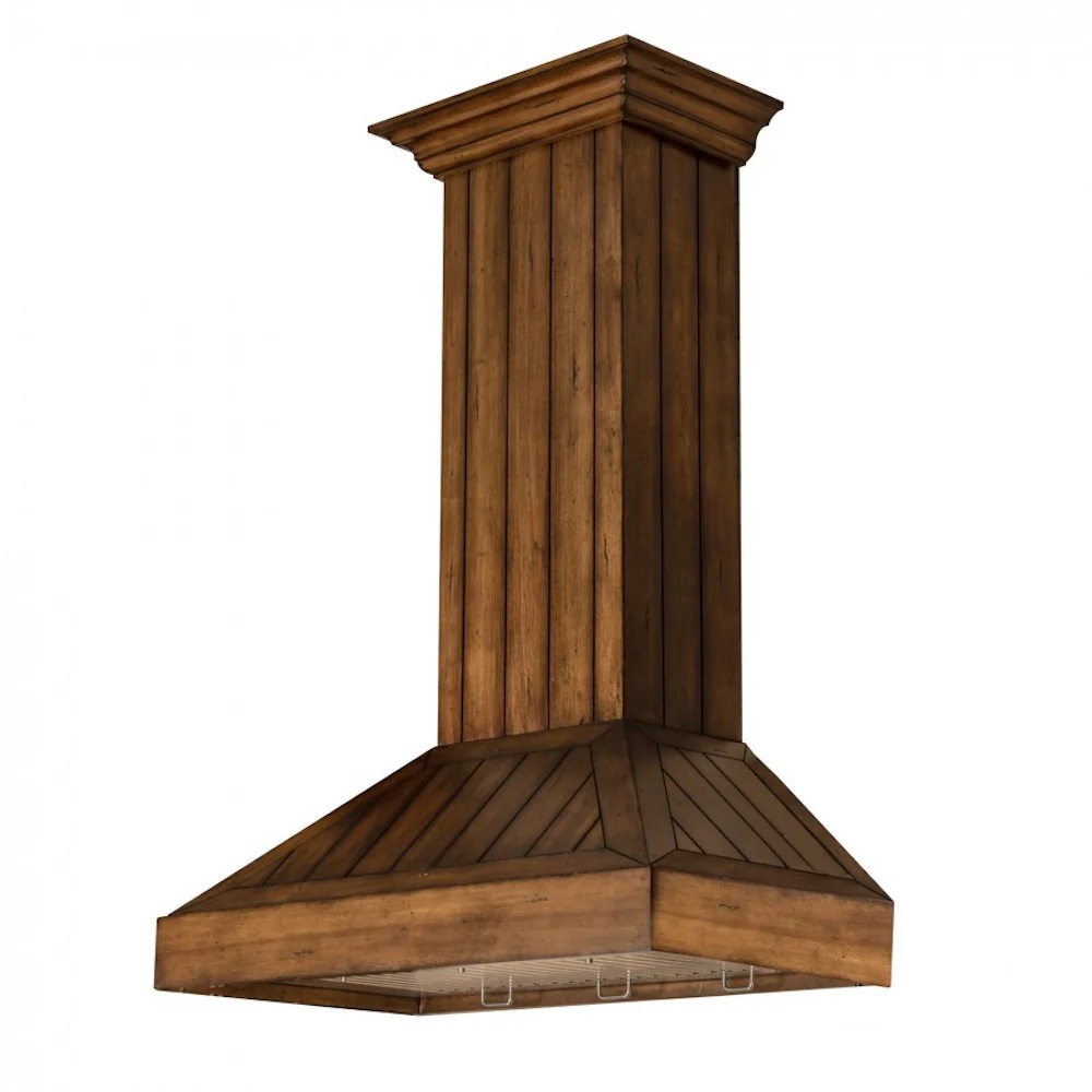 ZLINE 36" Wooden Convertible Vent Wall Mount Range Hood in Rustic Light Finish - Includes Motor (KPLL-36) - Image 7