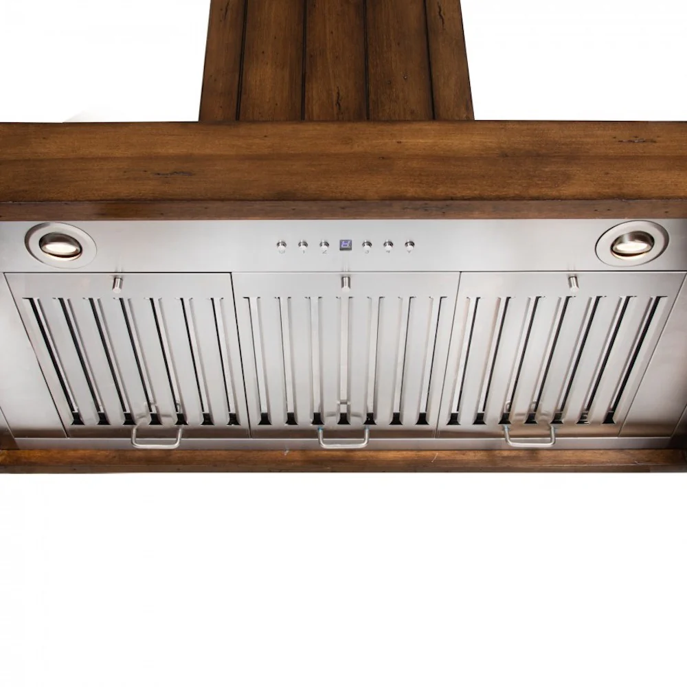 ZLINE 36" Wooden Convertible Vent Wall Mount Range Hood in Rustic Light Finish - Includes Motor (KPLL-36) - Image 8