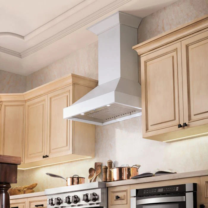 ZLINE 36 in. Wooden Wall Mount Range Hood in Smooth Bright White Finish (KBWW-36) - Image 7