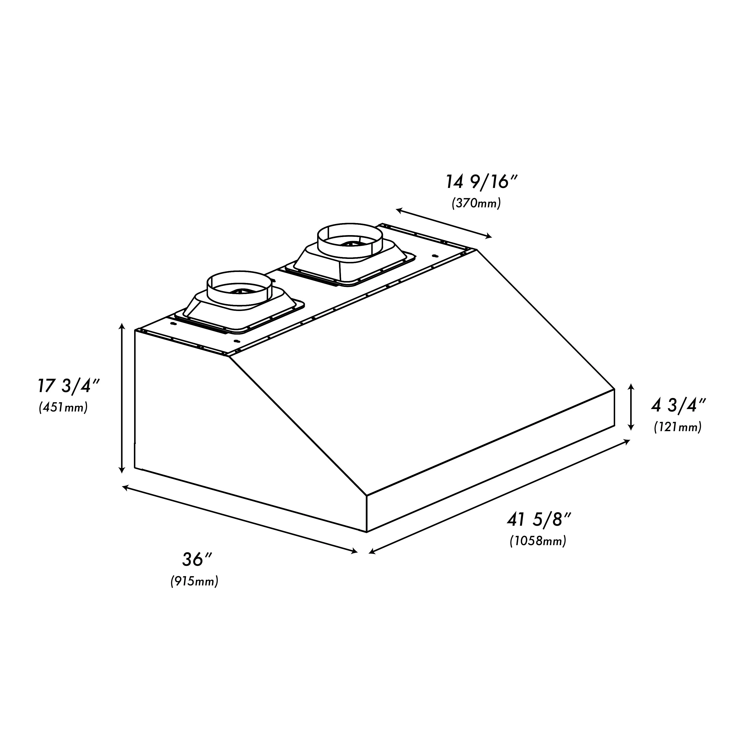 ZLINE 42 in. Under Cabinet Outdoor Grill Hood (GOU1-42) - Image 13