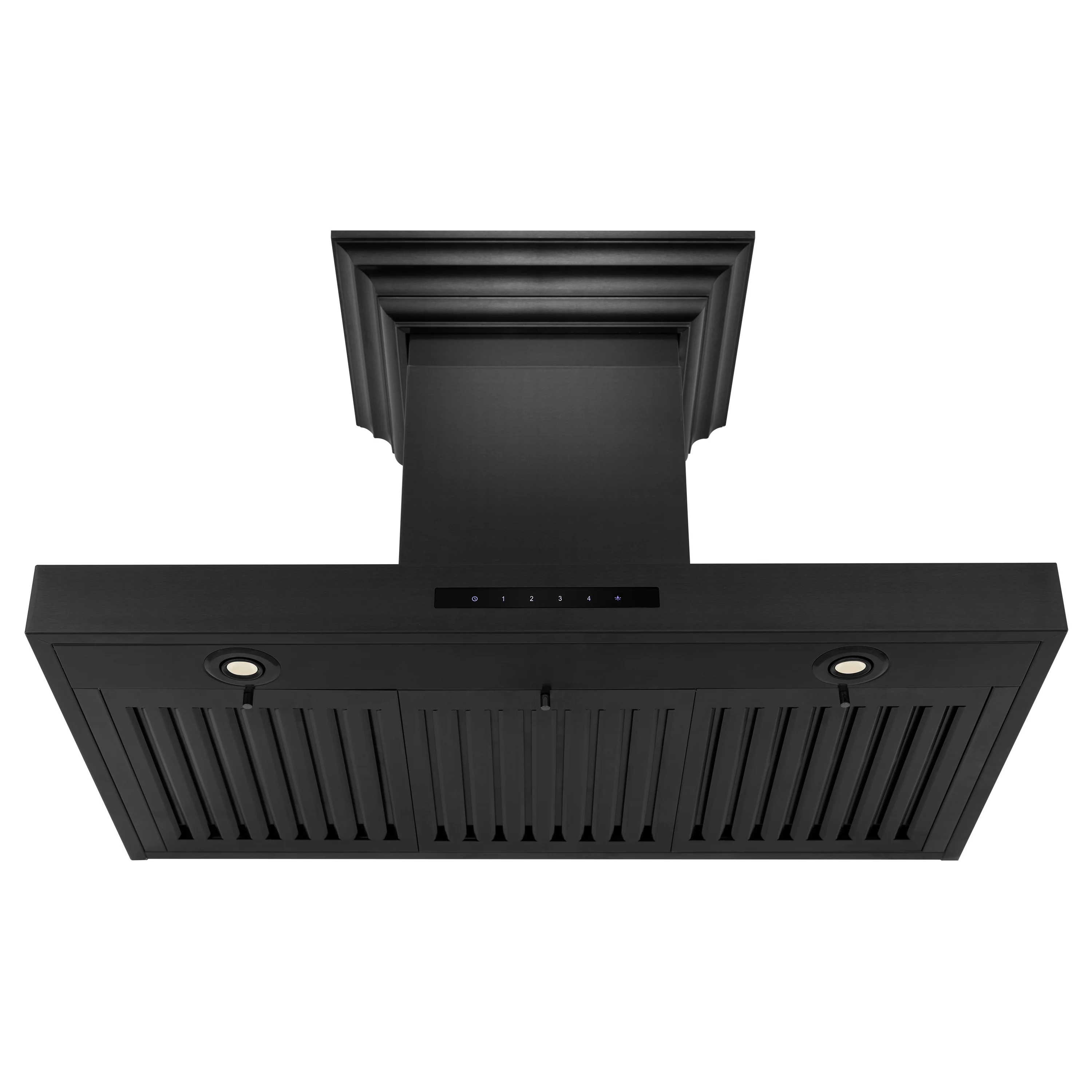 ZLINE 42" Convertible Vent Wall Mount Range Hood in Black Stainless Steel with Crown Molding (BSKBNCRN-42) - Image 2