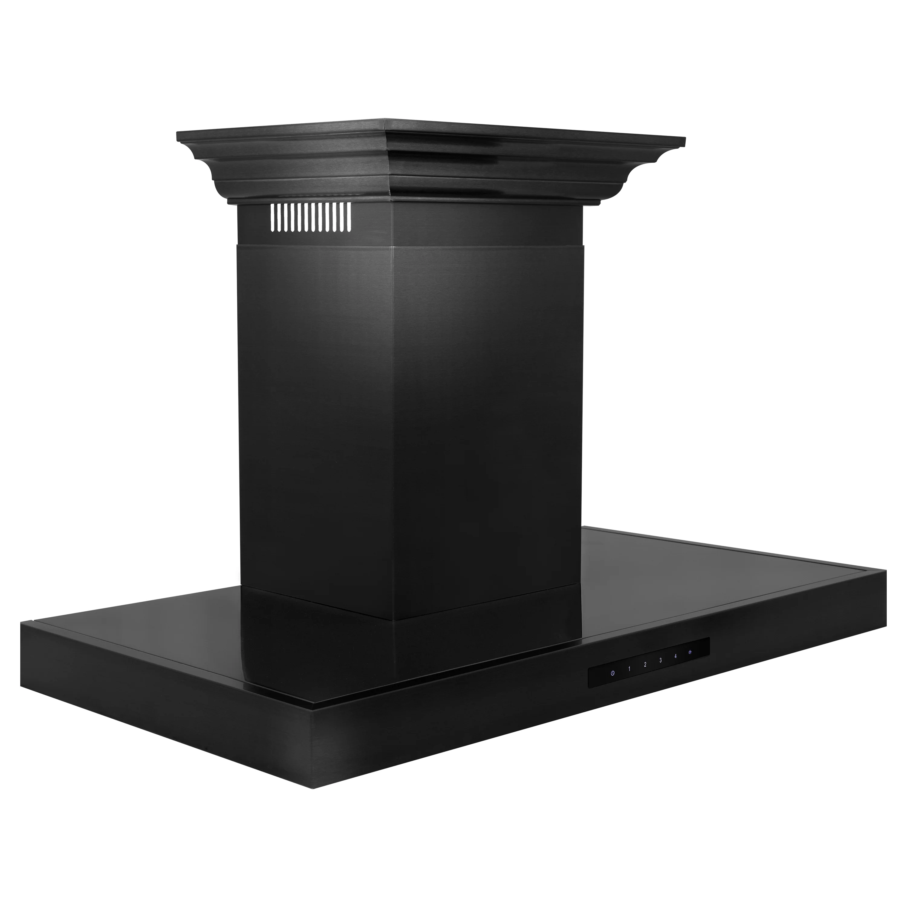 ZLINE 42" Convertible Vent Wall Mount Range Hood in Black Stainless Steel with Crown Molding (BSKBNCRN-42) - Image 5