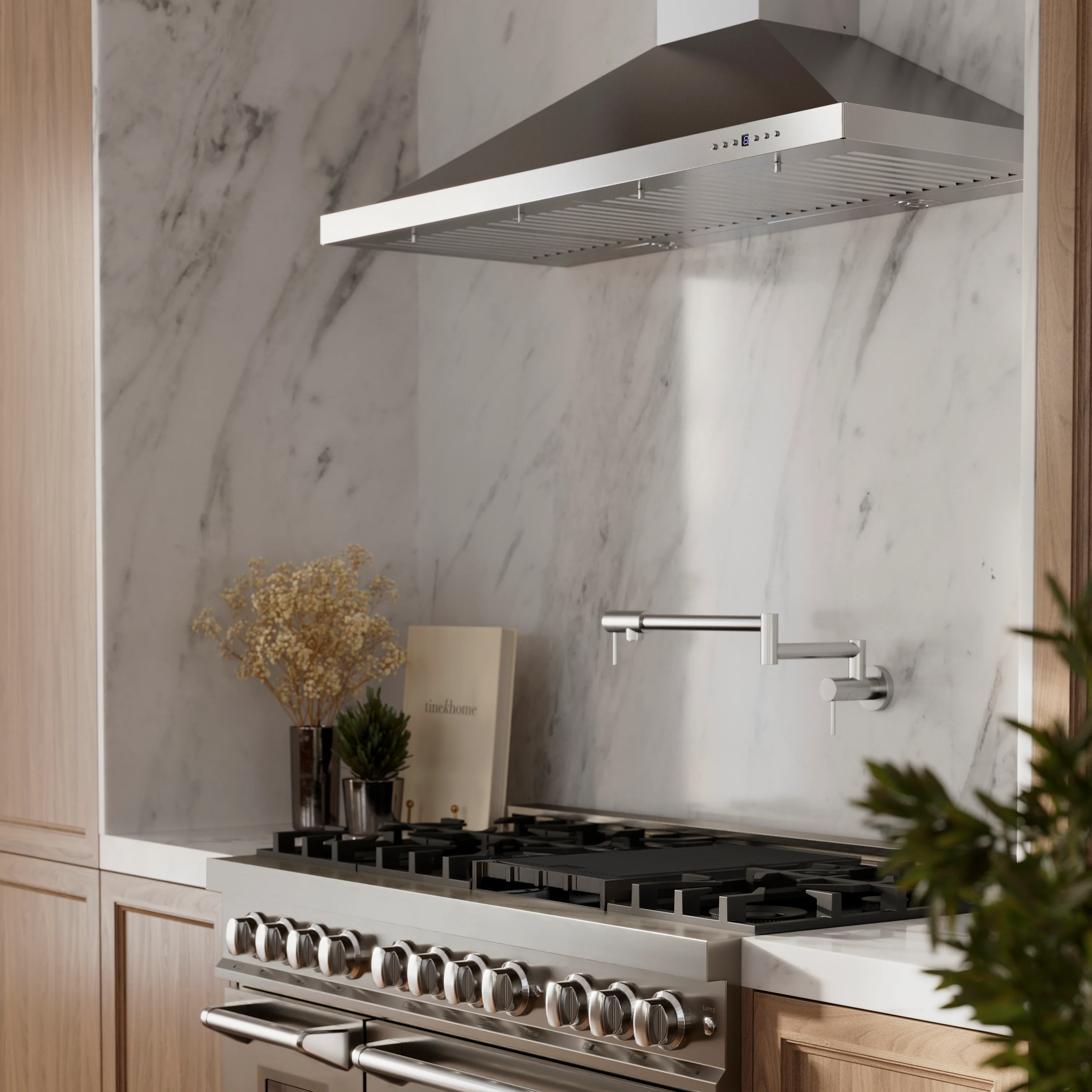 ZLINE 42" Convertible Vent Wall Mount Range Hood in Stainless Steel with Crown Molding (KBCRN-42) - Image 6