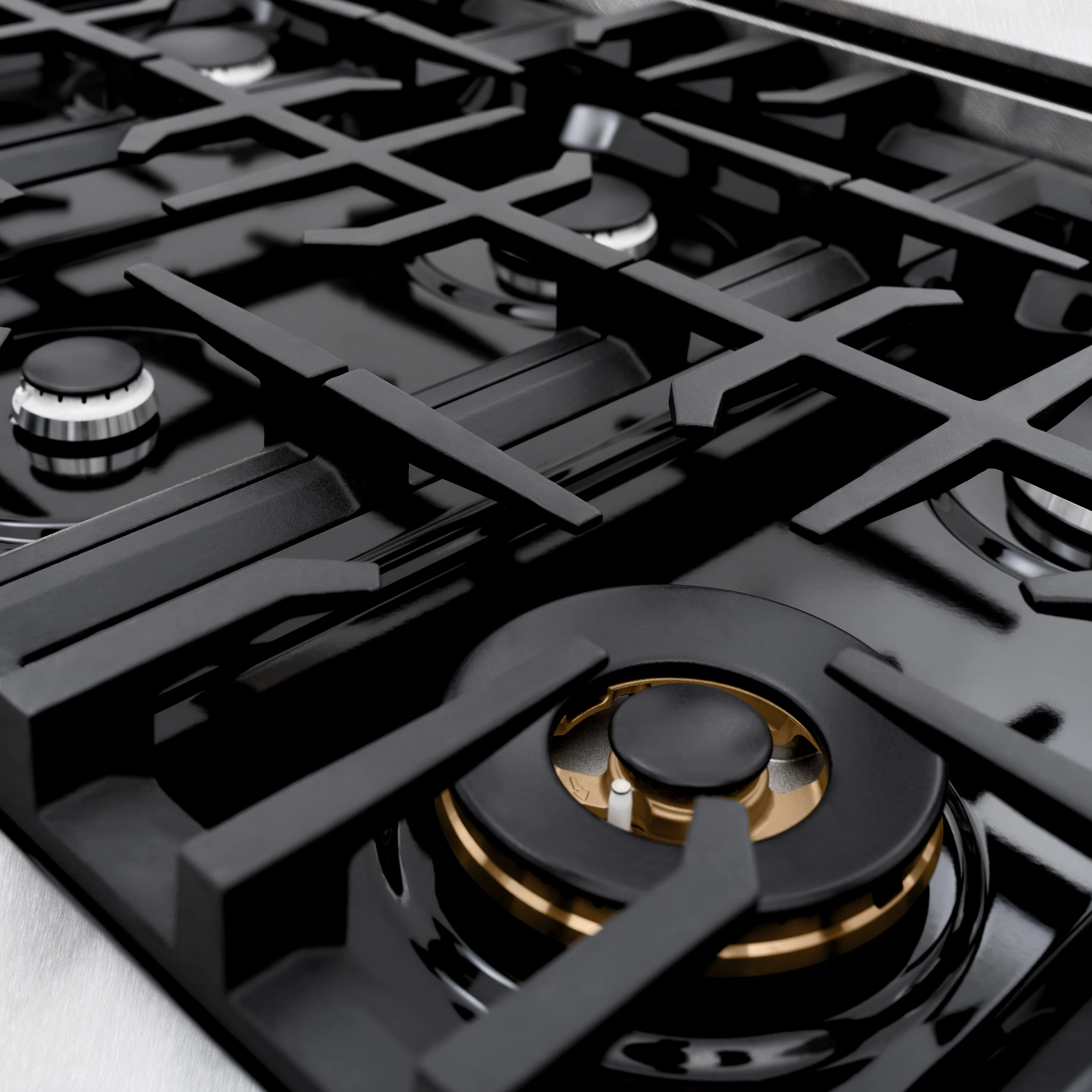ZLINE 48 in. 6.7 cu. ft. Classic Double Oven Dual Fuel Range with 8 Burner Gas Cooktop in Satin Stainless Steel with Black Matte Doors (CDRS-BLM-48) - Image 8