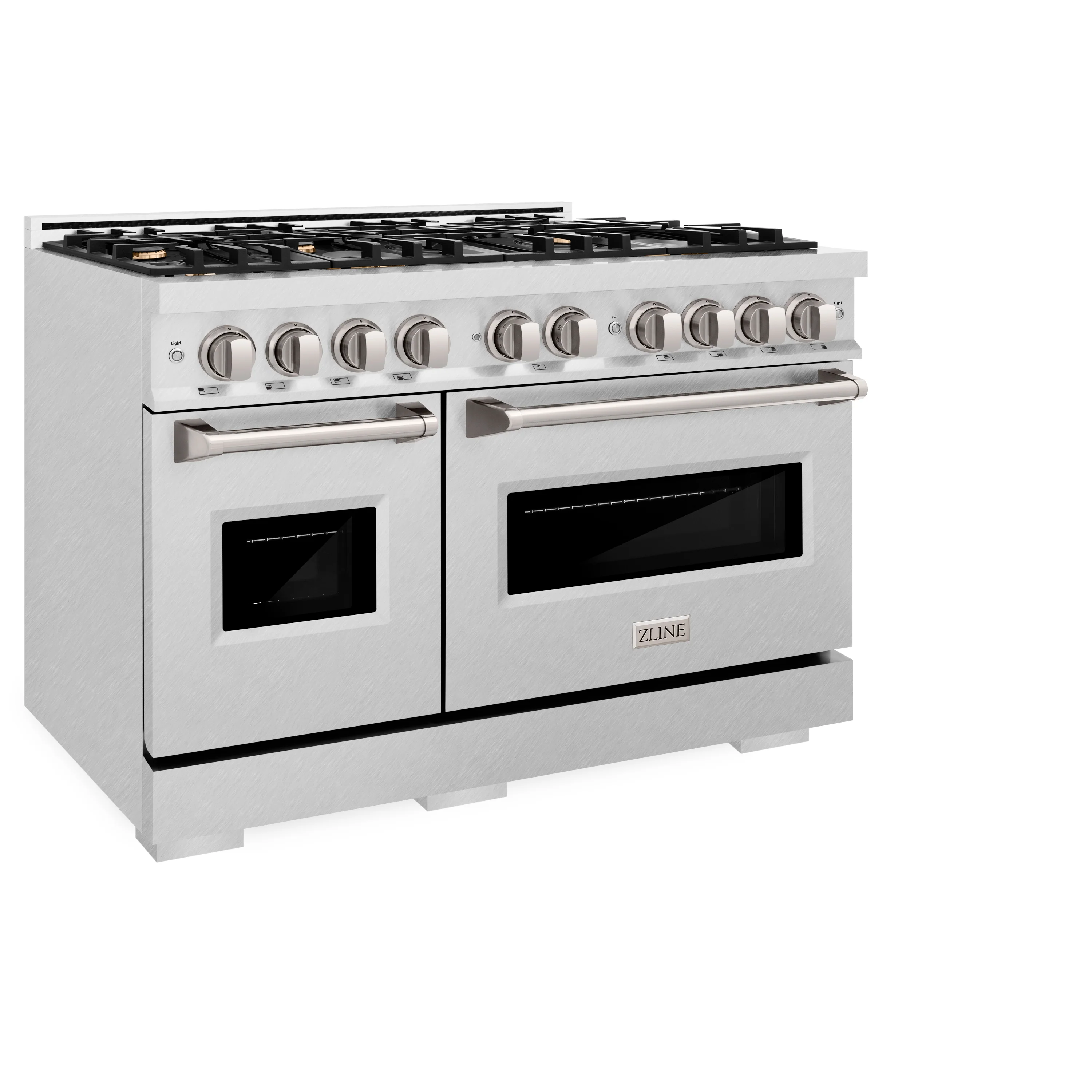 ZLINE 48 in. 6.7 cu. ft. Classic Double Oven Gas Range in Satin Stainless Steel with 8 Brass Burners (CGRS-BR-48) - Image 5