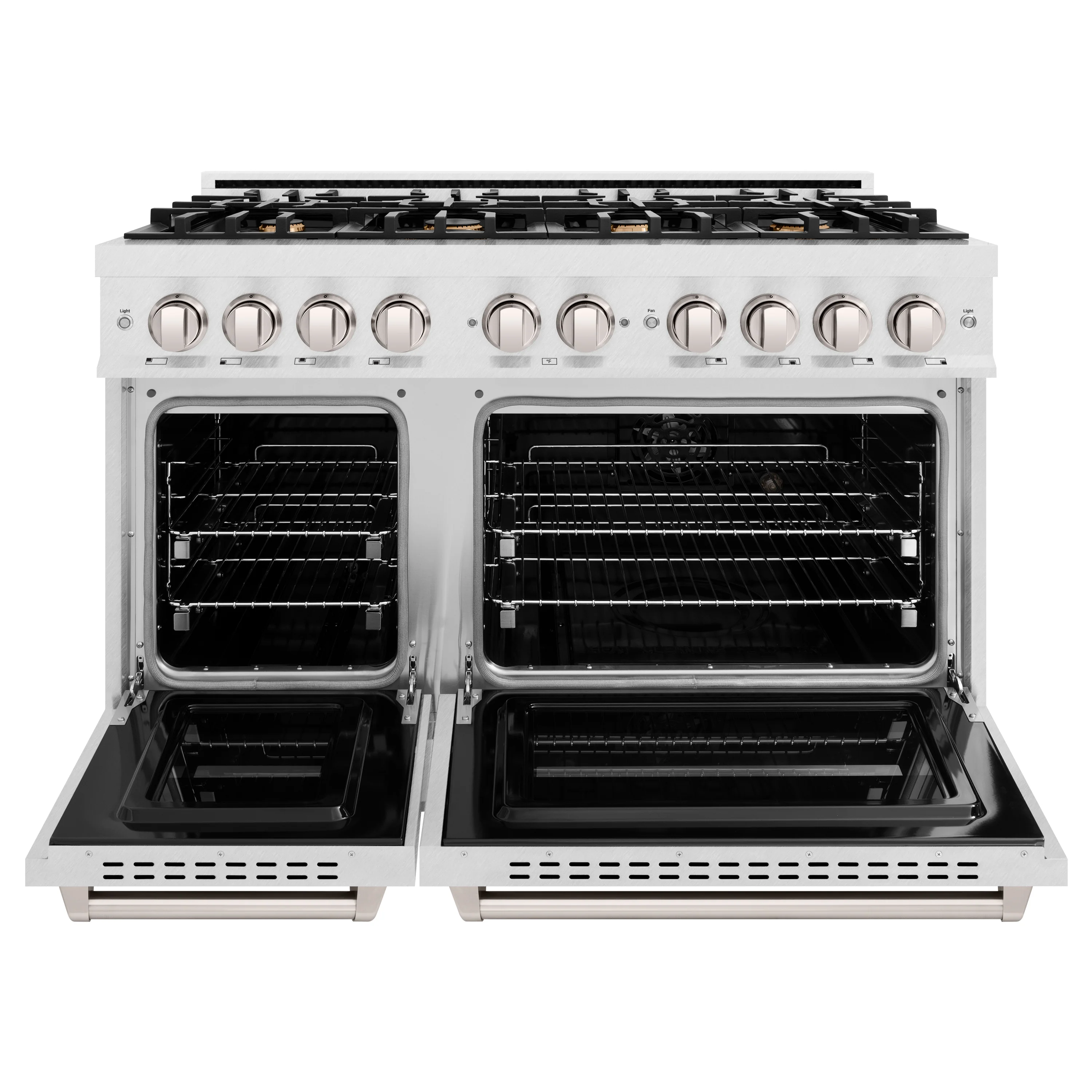 ZLINE 48 in. 6.7 cu. ft. Classic Double Oven Gas Range in Satin Stainless Steel with 8 Brass Burners (CGRS-BR-48) - Image 6