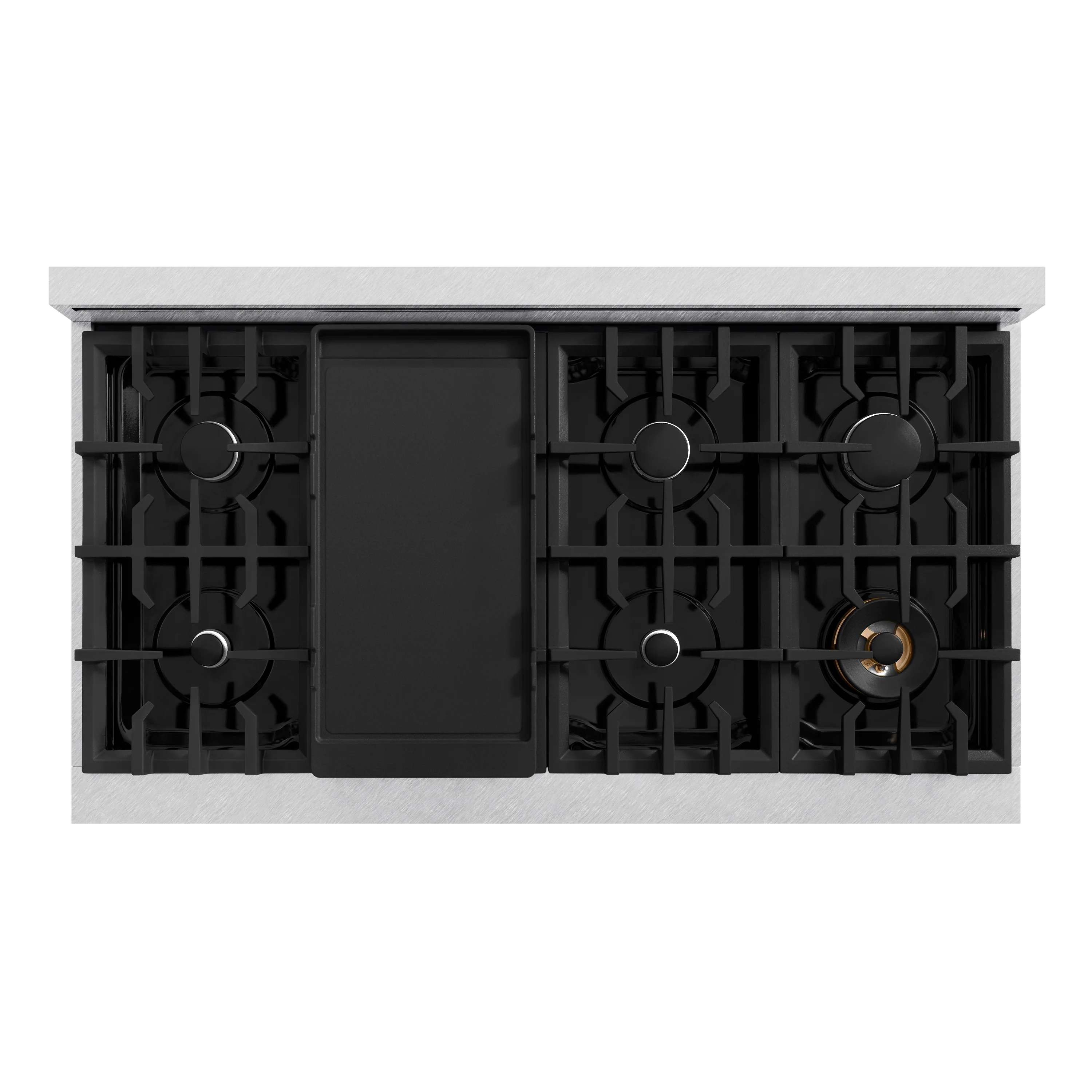 ZLINE 48 in. 6.7 cu. ft. Classic Double Oven Gas Range with 8 Burner Cooktop in Satin Stainless Steel with White Matte Doors (CGRS-WM-48) - Image 10