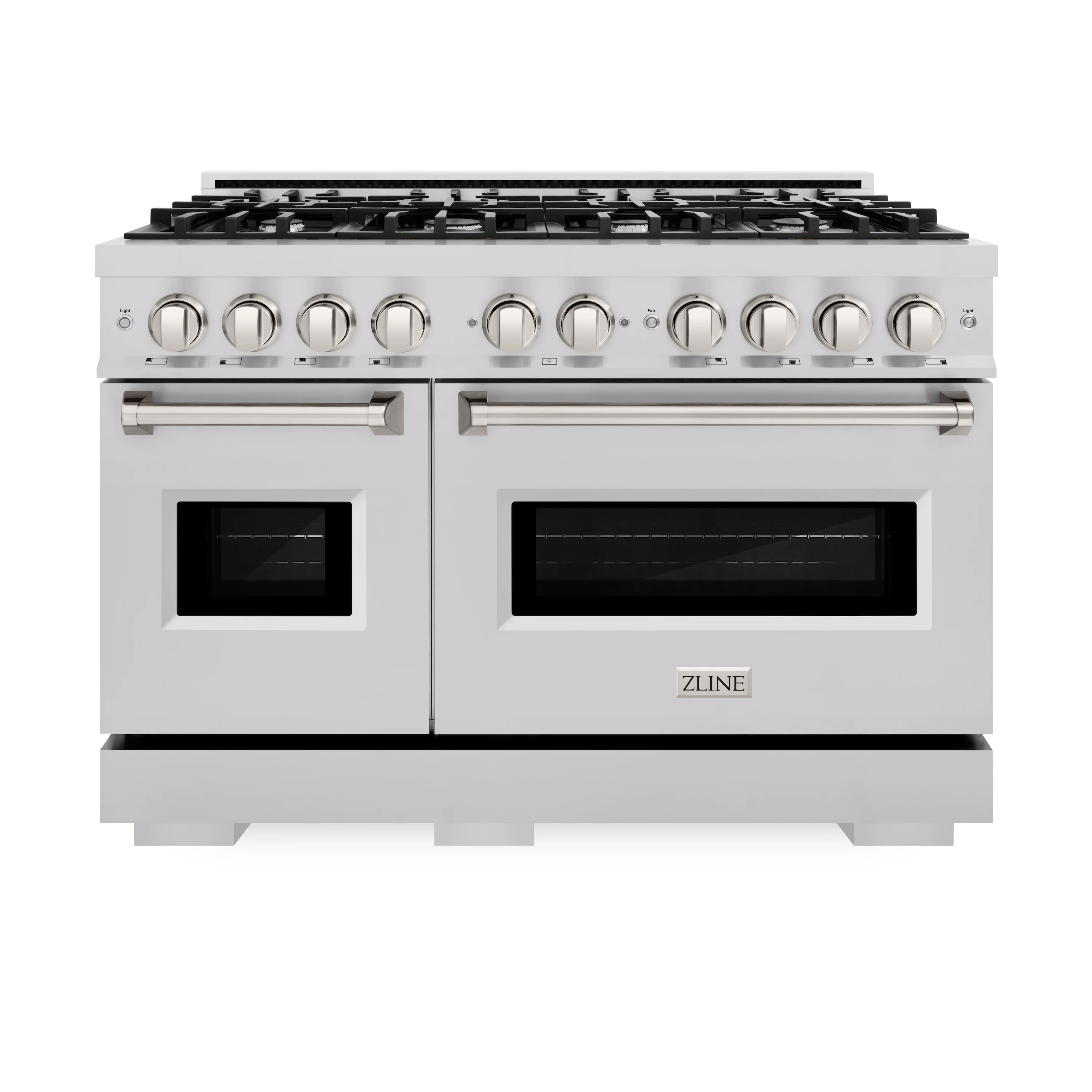 ZLINE 48 in. 6.7 cu. ft. Classic Double Oven Gas Range with 8 Burner Cooktop in Stainless Steel (CGR48) - Image 4