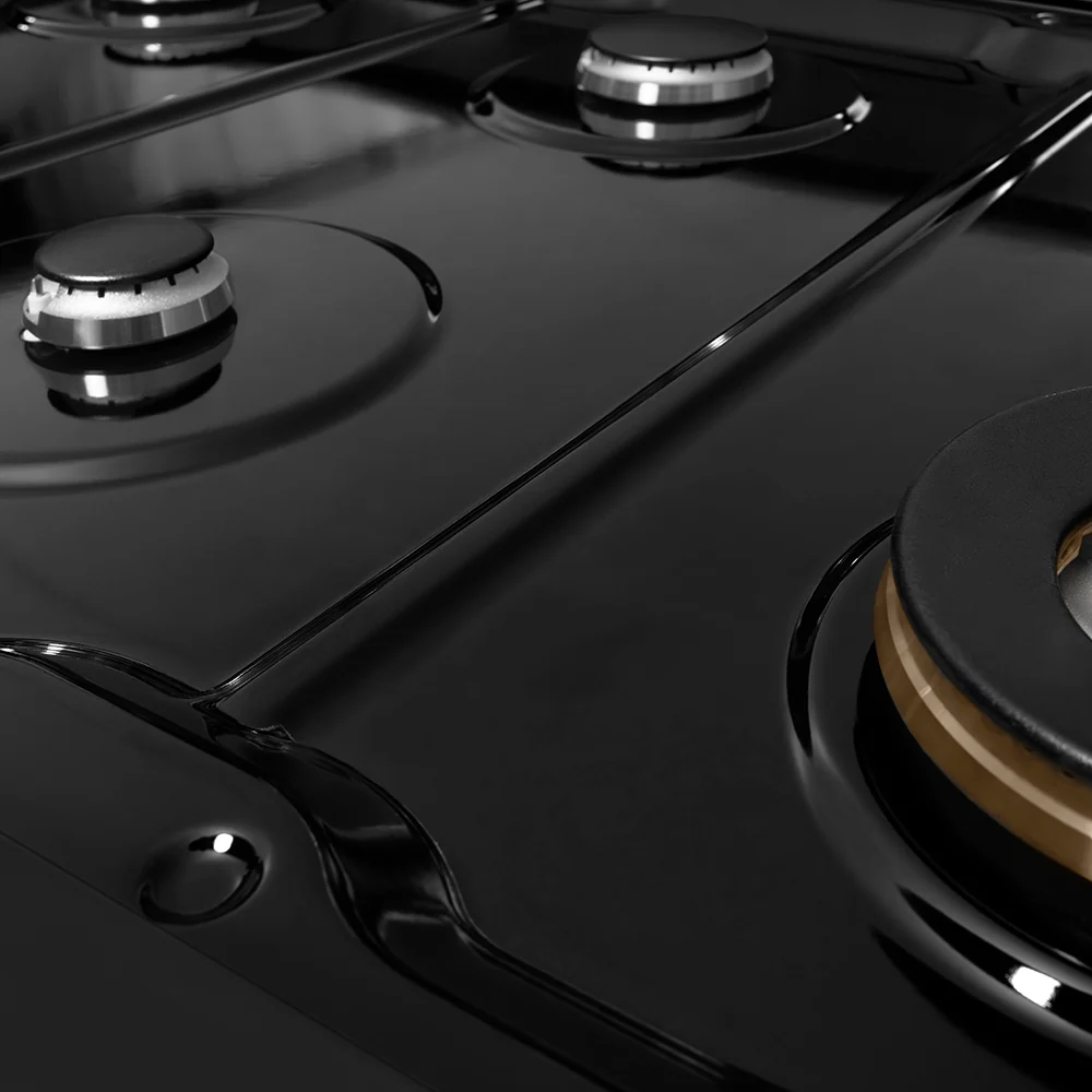 ZLINE 48 in. Classic Gas Rangetop with 8 Burners and Porcelain Cooktop in Black Stainless Steel (RTB2-48) - Image 6