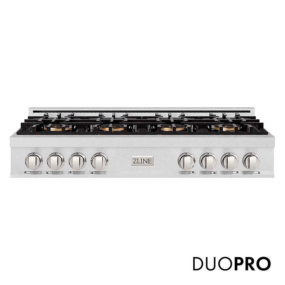 ZLINE 48 in. Classic Gas Rangetop with 8 Burner DuoPro™ Cooktop in Satin Stainless Steel (PCRTS-48)