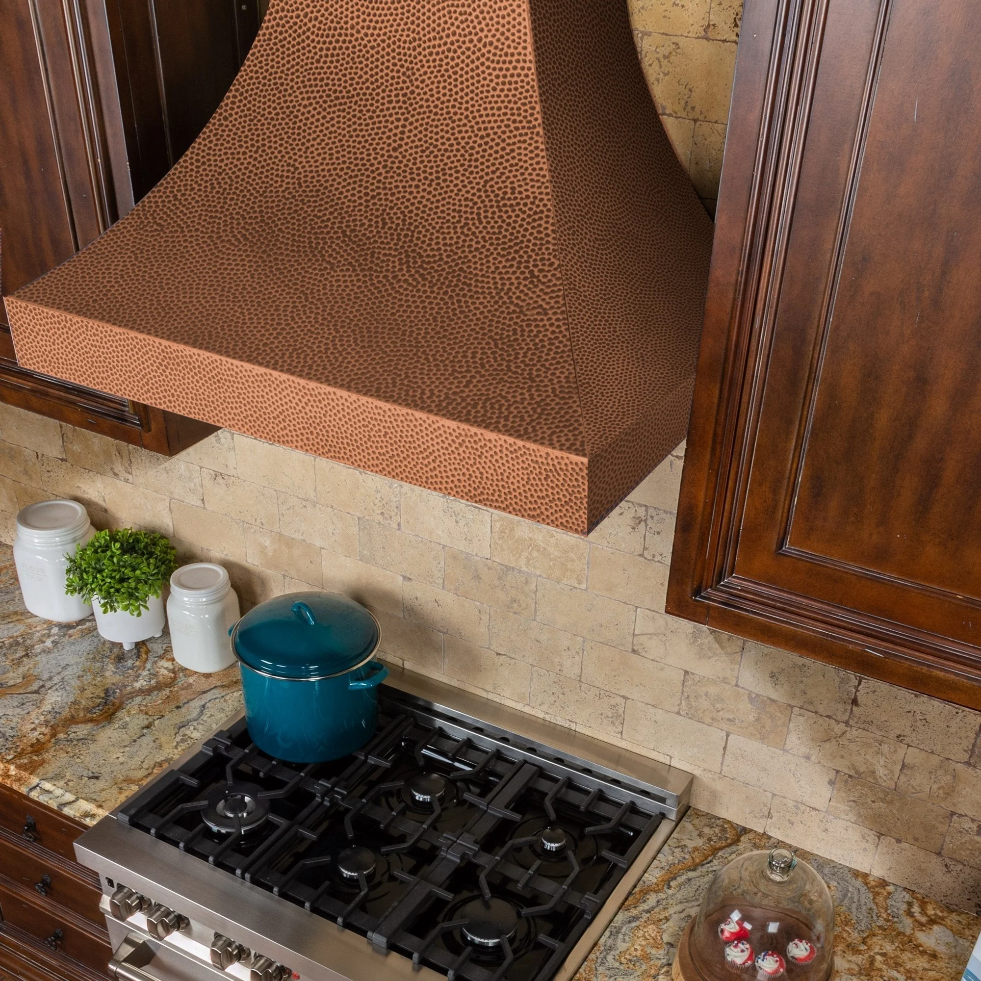 ZLINE 48" Designer Series Hand-Hammered Copper Finish Ducted Wall Range Hood (8632H-48) - Image 9