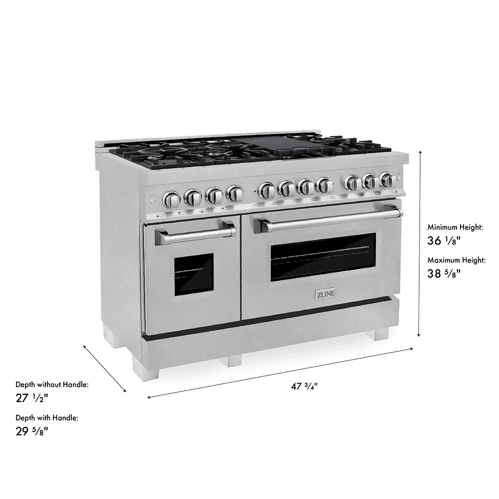 ZLINE 48 in. 6.0 cu. ft. Legacy Dual Fuel Range with 7 Burner Gas Cooktop and 2 Electric Ovens in Satin Stainless Steel, Open Box-Great Condition - Image 24
