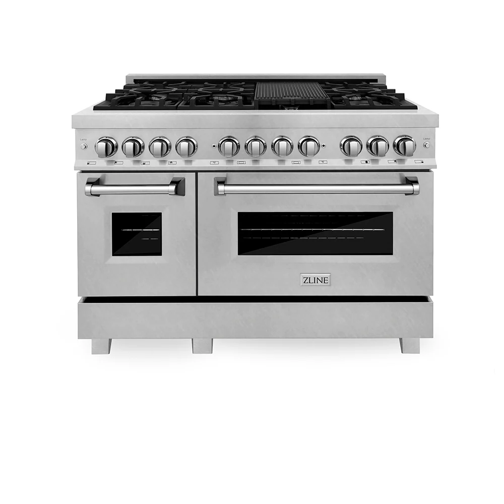 ZLINE 48 in. 6.0 cu. ft. Legacy Dual Fuel Range with 7 Burner Gas Cooktop and 2 Electric Ovens in Satin Stainless Steel, Open Box-Great Condition - Image 4