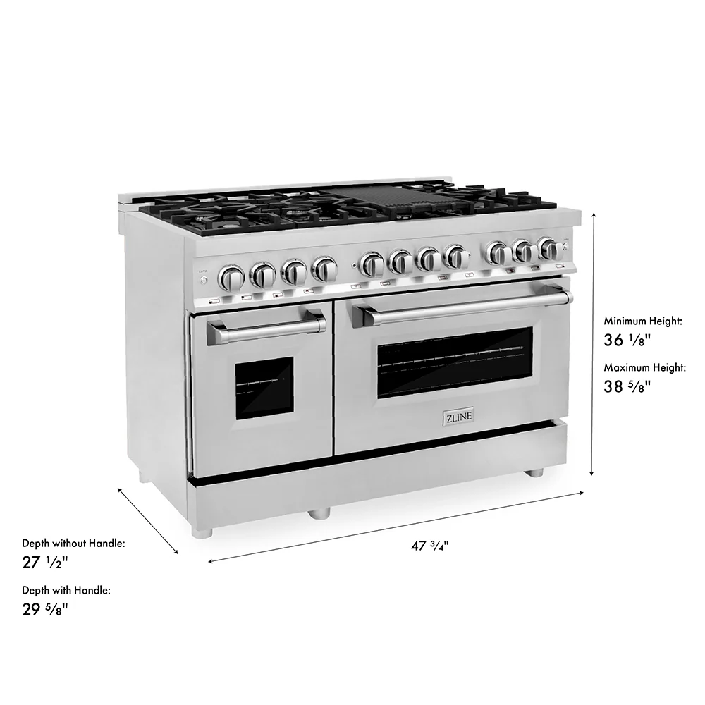 ZLINE 48 in. 6.0 cu. ft. Legacy Dual Fuel Range with 7 Burner Gas Cooktop and 2 Electric Ovens in Stainless Steel, Open Box-Great Condition - Image 26