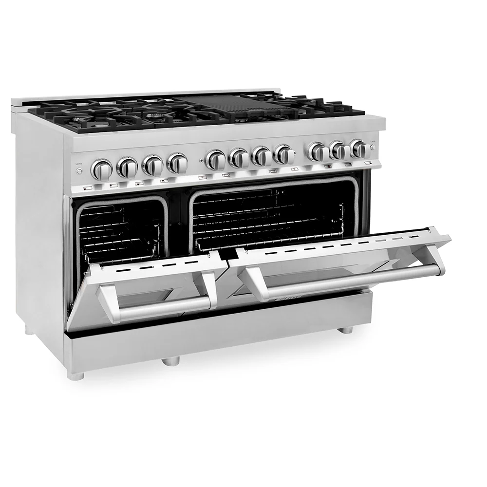 ZLINE 48 in. 6.0 cu. ft. Legacy Dual Fuel Range with 7 Burner Gas Cooktop and 2 Electric Ovens in Stainless Steel, Open Box-Great Condition - Image 8