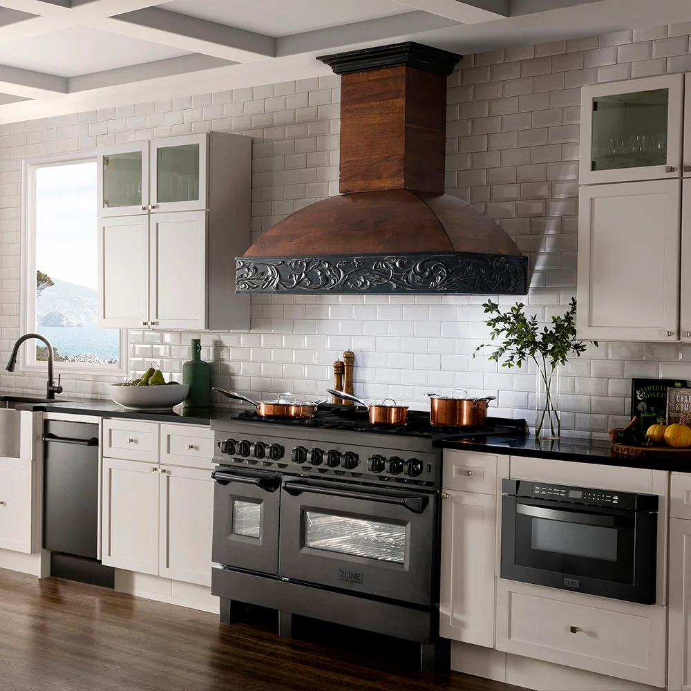 ZLINE 48 in. 6.0 cu. ft. Legacy Dual Fuel Range with Gas Cooktop and 2 Electric Ovens in Black Stainless Steel with 6 Brass Burners, Open Box-Great Condition - Image 16