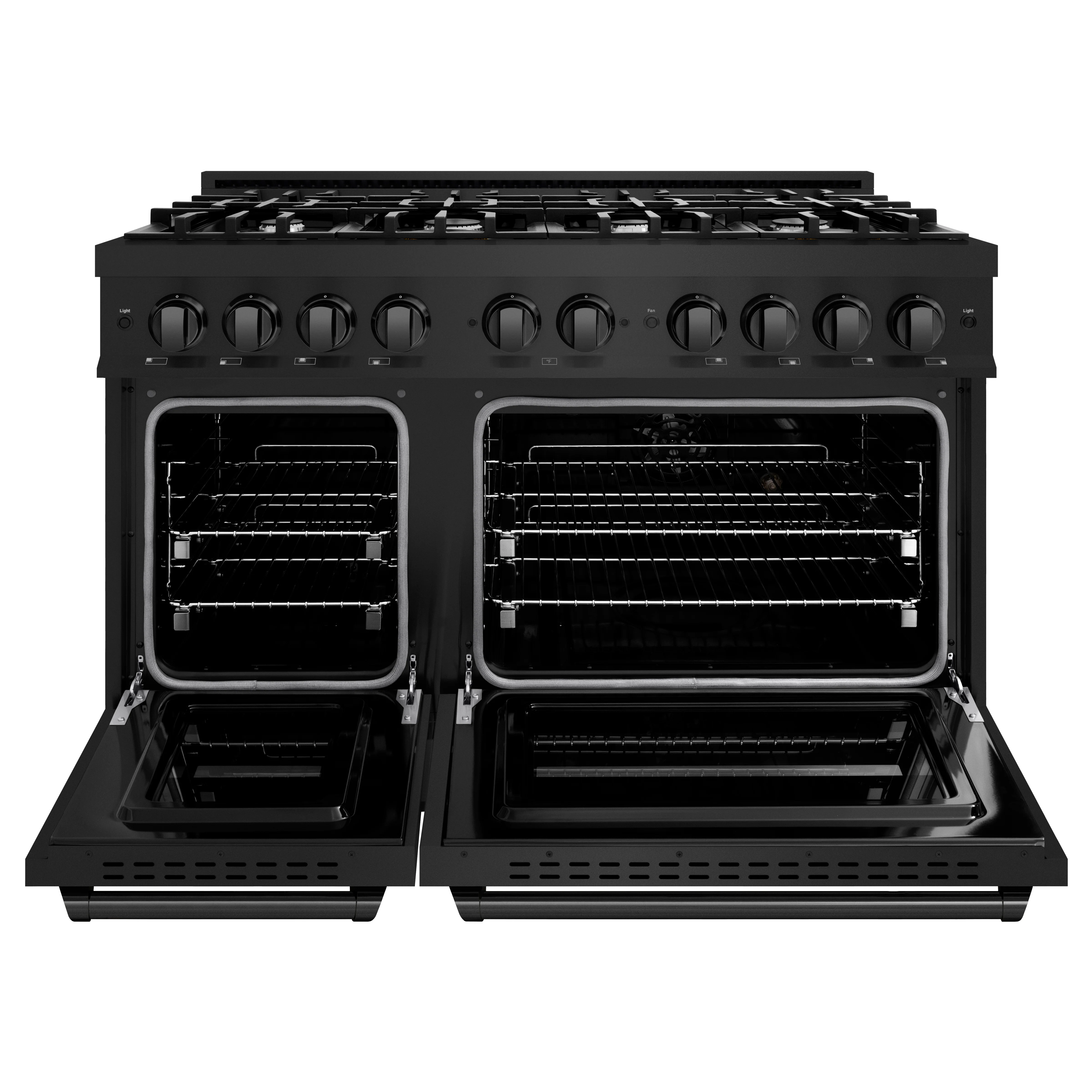 ZLINE 48 in. 6.7 cu. ft. Classic Double Oven Dual Fuel Range with 8 Burner Gas Cooktop in Black Stainless Steel, Open Box-Great Condition - Image 5