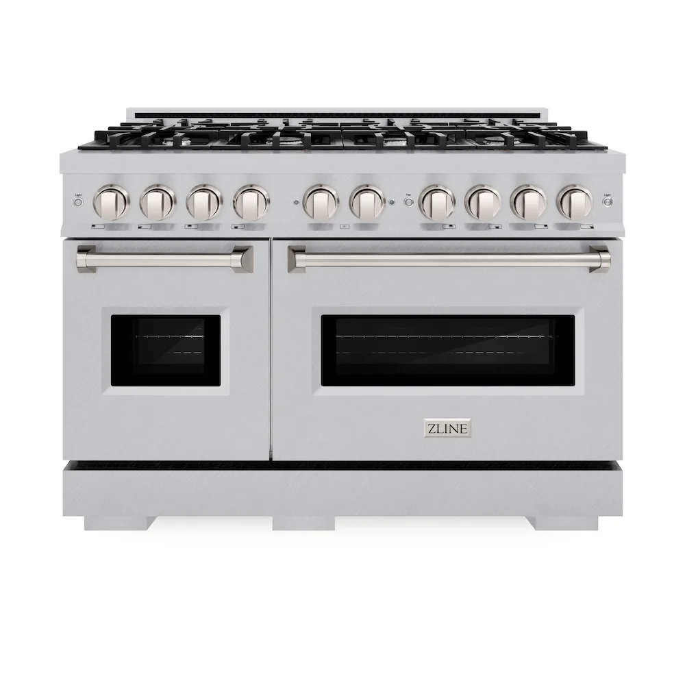 ZLINE 48 in. 6.7 cu. ft. Classic Double Oven Dual Fuel Range with 8 Burner Gas Cooktop in Satin Stainless Steel, Open Box-Great Condition - Image 3