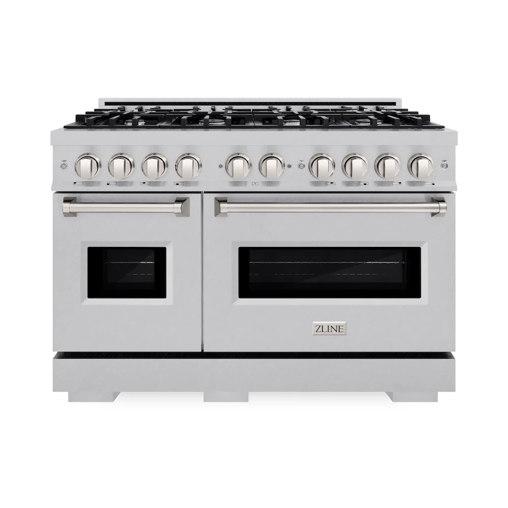 ZLINE 48 in. 6.7 cu. ft. Classic Double Oven Dual Fuel Range with 8 Burner Gas Cooktop in Satin Stainless Steel, Open Box-Great Condition - Image 4