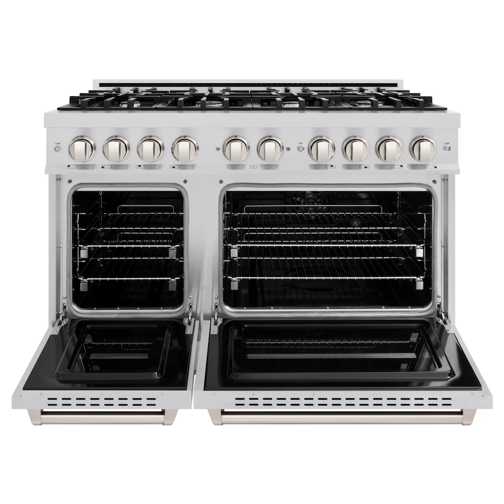 ZLINE 48 in. 6.7 cu. ft. Classic Double Oven Gas Range with 8 Burner Cooktop in Stainless Steel, Open Box-Great Condition - Image 6