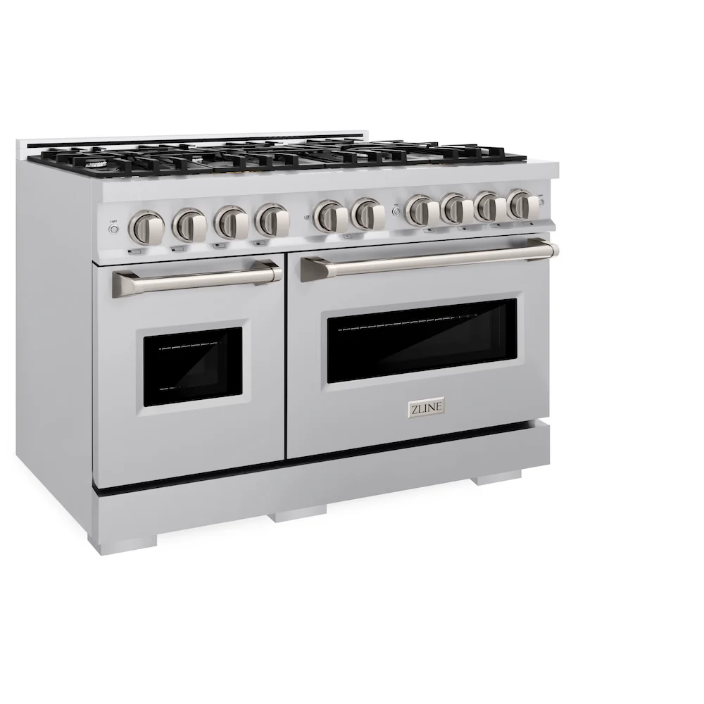 ZLINE 48 in. 6.7 cu. ft. Classic Double Oven Gas Range with 8 Burner Cooktop in Stainless Steel, Open Box-Great Condition - Image 7