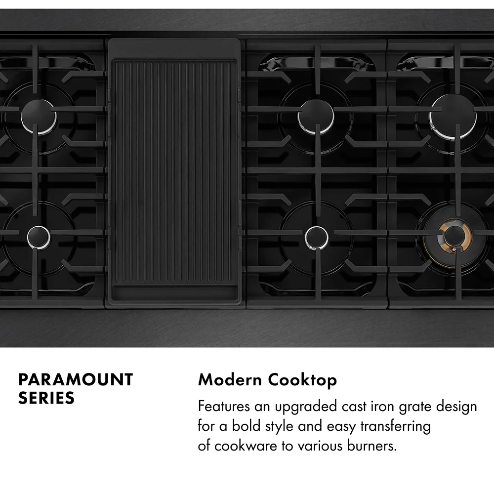 ZLINE 48 in. 6.7 cu. ft. Paramount Double Oven Dual Fuel Range with 8 Burner Gas Cooktop in Black Satin Stainless Steel, Open Box-Great Condition - Image 14
