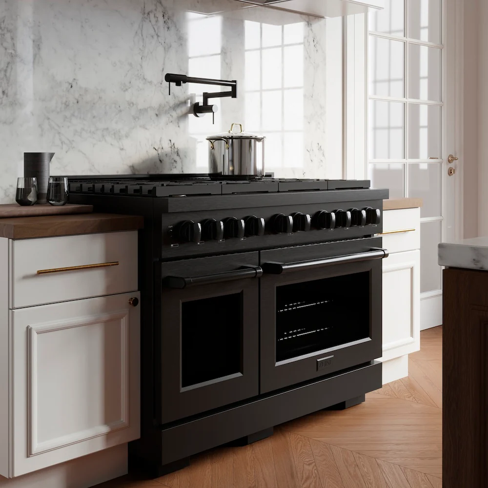 ZLINE 48 in. 6.7 cu. ft. Paramount Double Oven Dual Fuel Range with 8 Burner Gas Cooktop in Black Stainless Steel, Open Box-Great Condition - Image 10