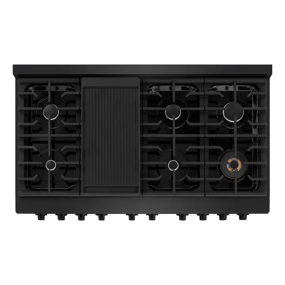 ZLINE 48 in. 6.7 cu. ft. Paramount Double Oven Dual Fuel Range with 8 Burner Gas Cooktop in Black Stainless Steel, Open Box-Great Condition - Image 2