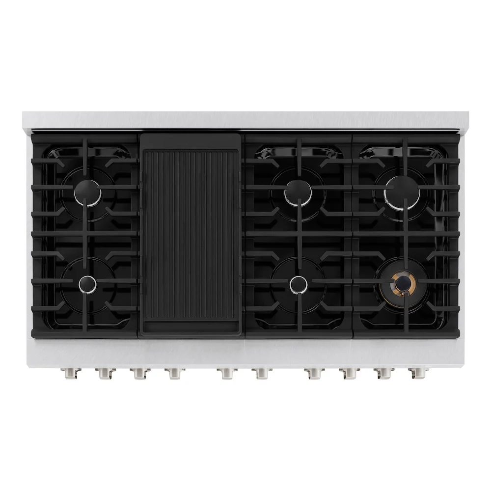 ZLINE 48 in. 6.7 cu. ft. Paramount Double Oven Dual Fuel Range with 8 Burner Gas Cooktop in Satin Stainless Steel, Open Box-Great Condition - Image 2