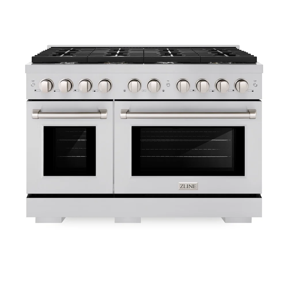 ZLINE 48 in. 6.7 cu. ft. Paramount Double Oven Dual Fuel Range with 8 Burner Gas Cooktop in Stainless Steel, Open Box-Great Condition - Image 4