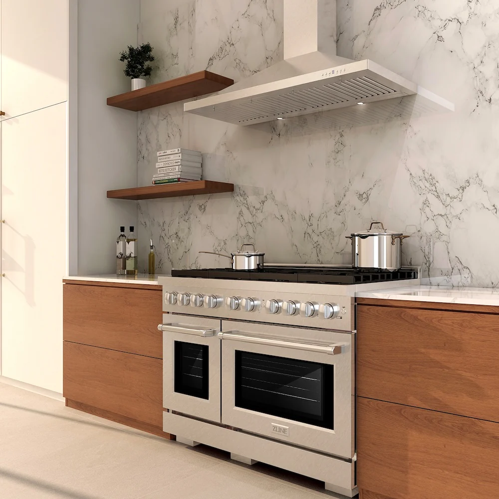 ZLINE 48 in. 6.7 cu. ft. Paramount Double Oven Gas Range with 8 Burner Cooktop in Satin Stainless Steel, Open Box-Great Condition - Image 3