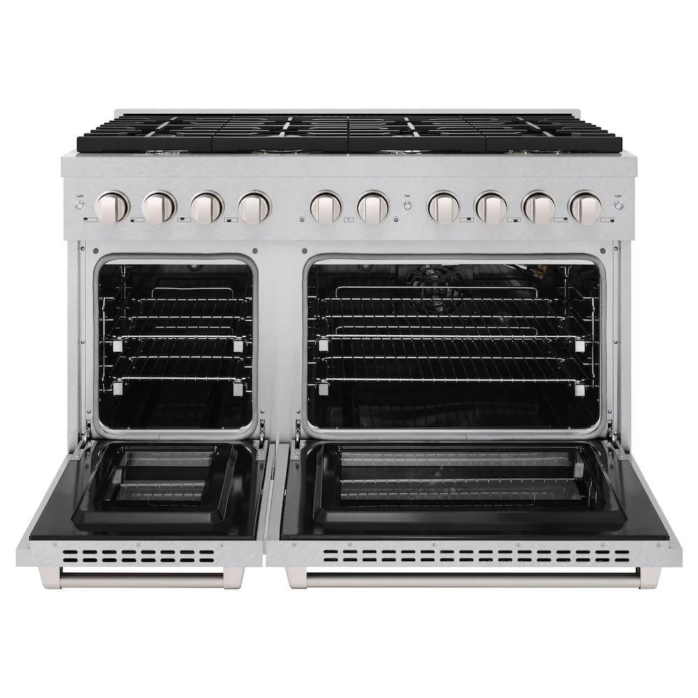 ZLINE 48 in. 6.7 cu. ft. Paramount Double Oven Gas Range with 8 Burner Cooktop in Satin Stainless Steel, Open Box-Great Condition - Image 6