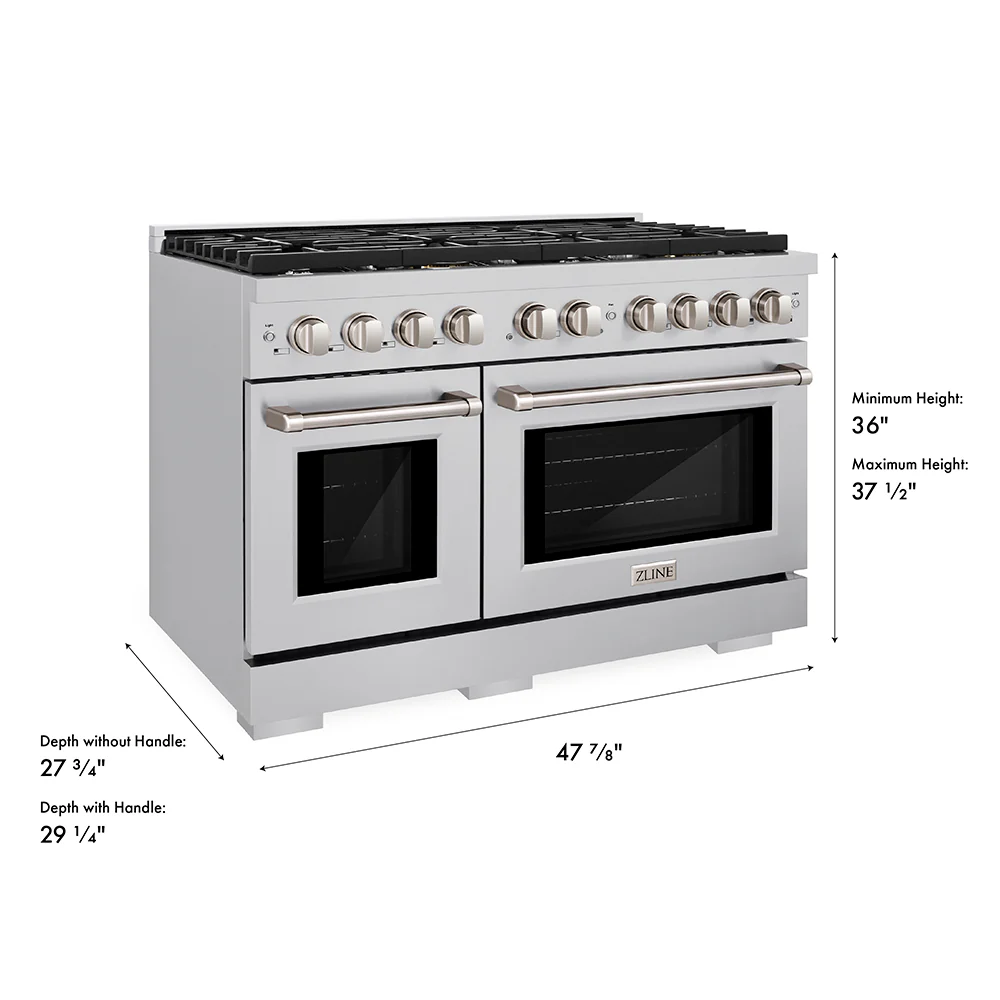 ZLINE 48 in. 6.7 cu. ft. Paramount Double Oven Gas Range with 8 Burner Cooktop in Stainless Steel, Open Box-Great Condition - Image 14