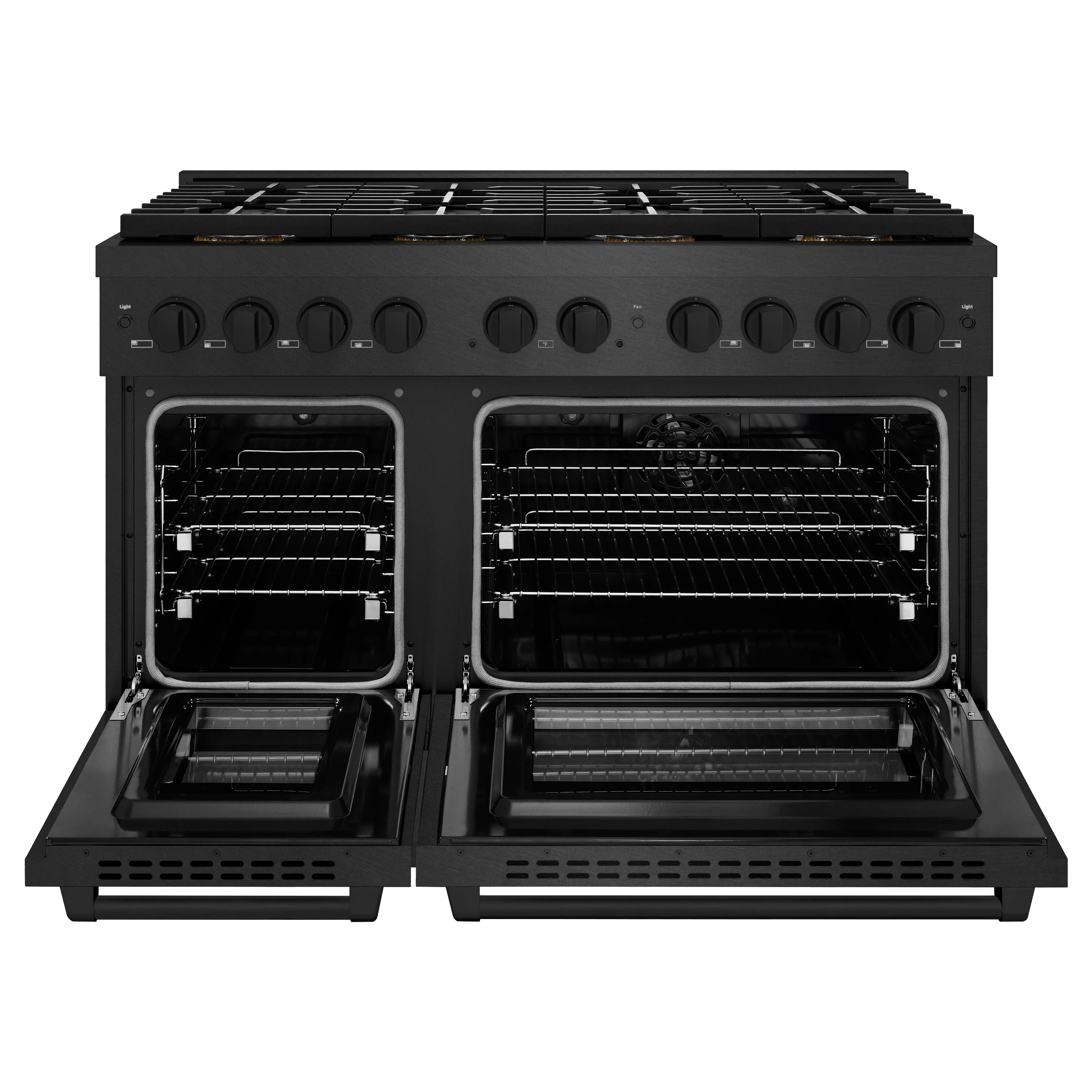 ZLINE 48 in. 6.7 cu. ft. Paramount Dual Fuel Range with 8 Burner DuoPro™ Cooktop and Dual Ovens in Black Satin Stainless Steel, Open Box-Great Condition - Image 4