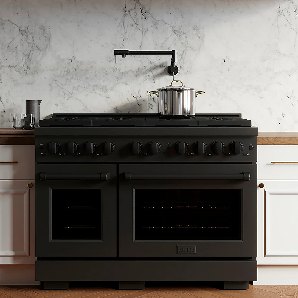 ZLINE 48 in. 6.7 cu. ft. Paramount Dual Fuel Range with 8 Burner DuoPro™ Cooktop and Dual Ovens in Black Stainless Steel, Open Box-Great Condition - Image 16