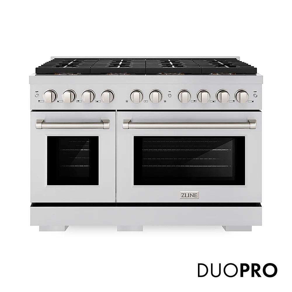 ZLINE 48 in. 6.7 cu. ft. Paramount Dual Fuel Range with 8 Burner DuoPro™ Cooktop and Dual Ovens in Stainless Steel, Open Box-Great Condition