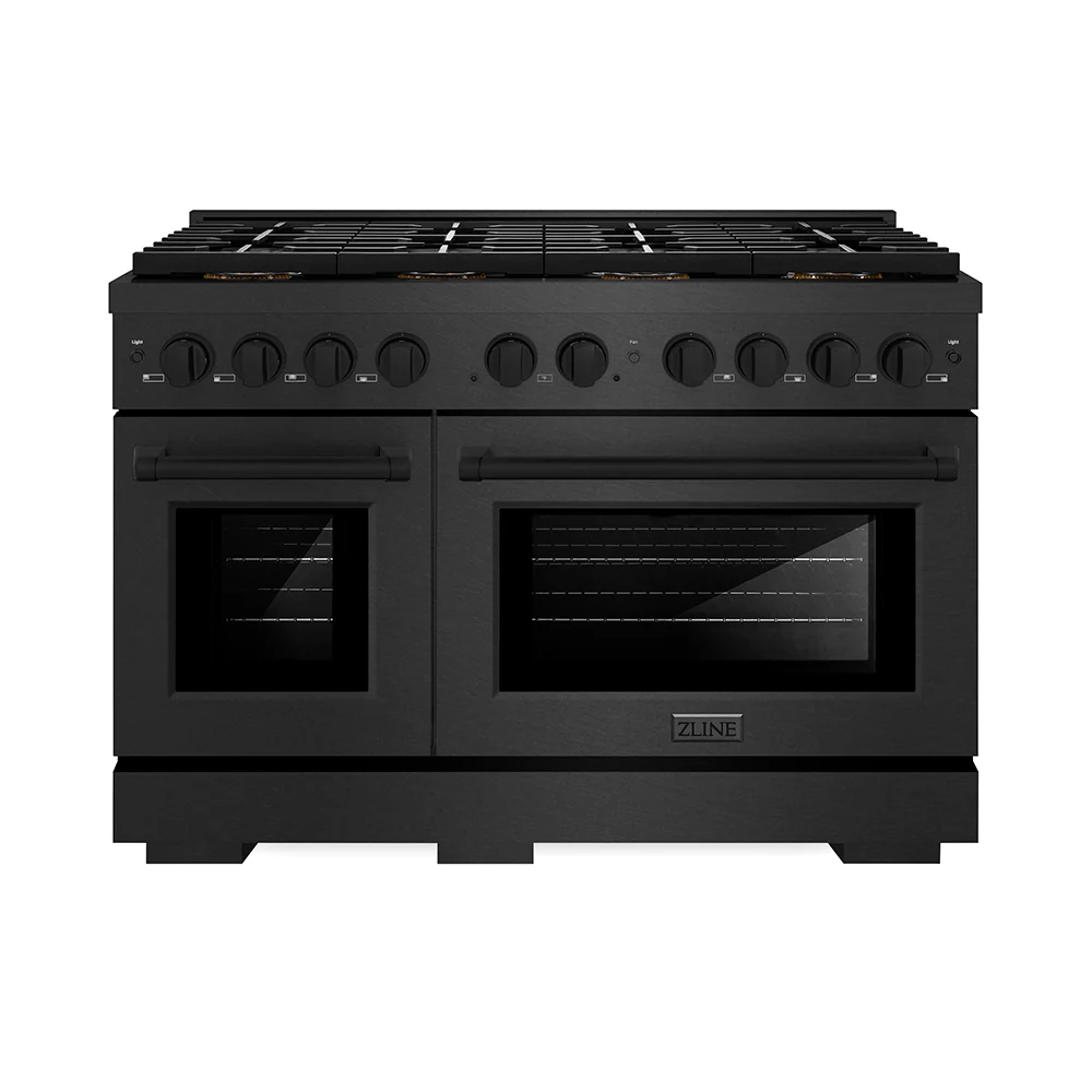 ZLINE 48 in. 6.7 cu. ft. Paramount Gas Range with 8 Burner DuoPro™ Cooktop and Dual Ovens in Black Satin Stainless Steel, Open Box-Great Condition - Image 3