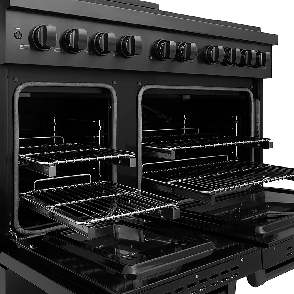 ZLINE 48 in. 6.7 cu. ft. Paramount Gas Range with 8 Burner DuoPro™ Cooktop and Dual Ovens in Black Stainless Steel, Open Box-Great Condition - Image 12