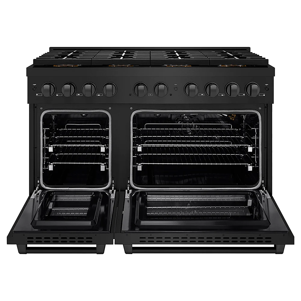 ZLINE 48 in. 6.7 cu. ft. Paramount Gas Range with 8 Burner DuoPro™ Cooktop and Dual Ovens in Black Stainless Steel, Open Box-Great Condition - Image 5