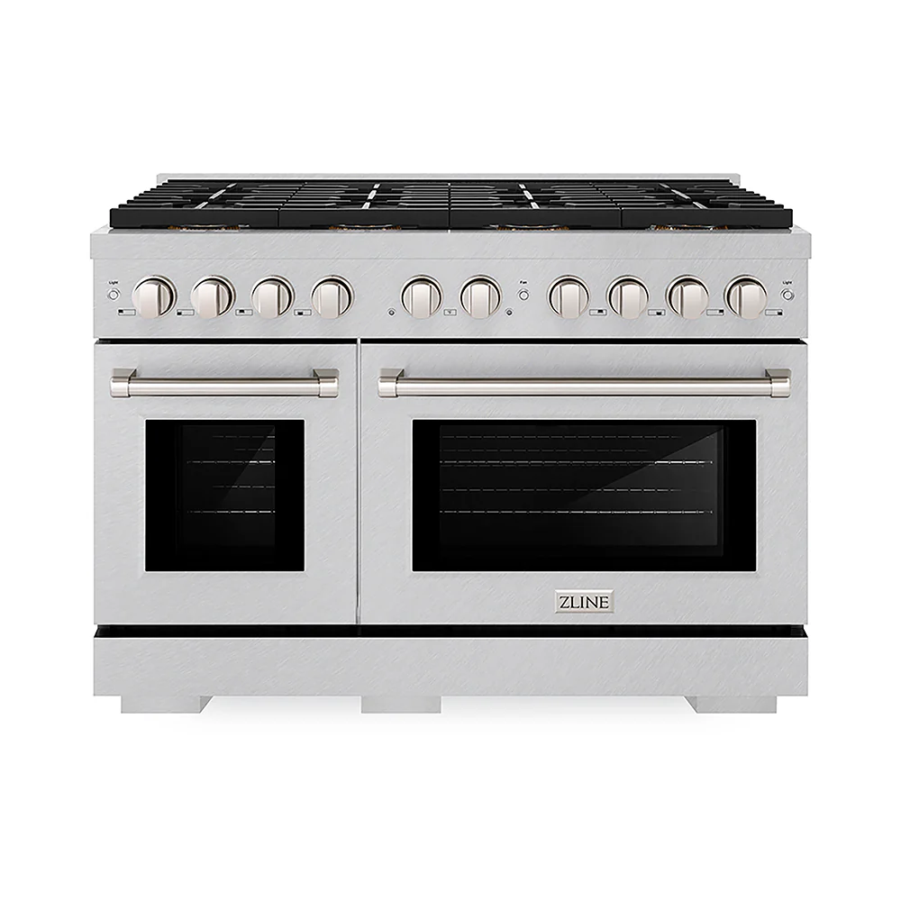 ZLINE 48 in. 6.7 cu. ft. Paramount Gas Range with 8 Burner DuoPro™ Cooktop and Dual Ovens in Satin Stainless Steel, Open Box-Great Condition - Image 3