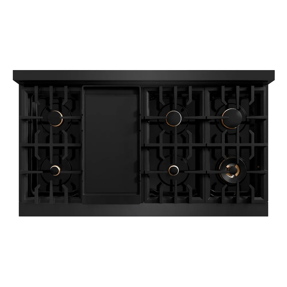 ZLINE 48 in. 6.7 cu. ft. Select Double Oven Dual Fuel Range in Black Stainless Steel with 8 Brass Burners, Open Box-Great Condition - Image 2