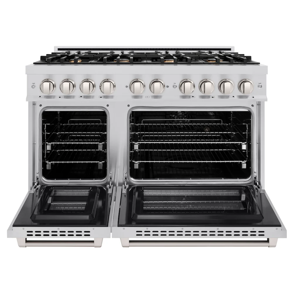 ZLINE 48 in. 6.7 cu. ft. Select Double Oven Dual Fuel Range in Stainless Steel with 8 Brass Burners, Open Box-Great Condition - Image 5