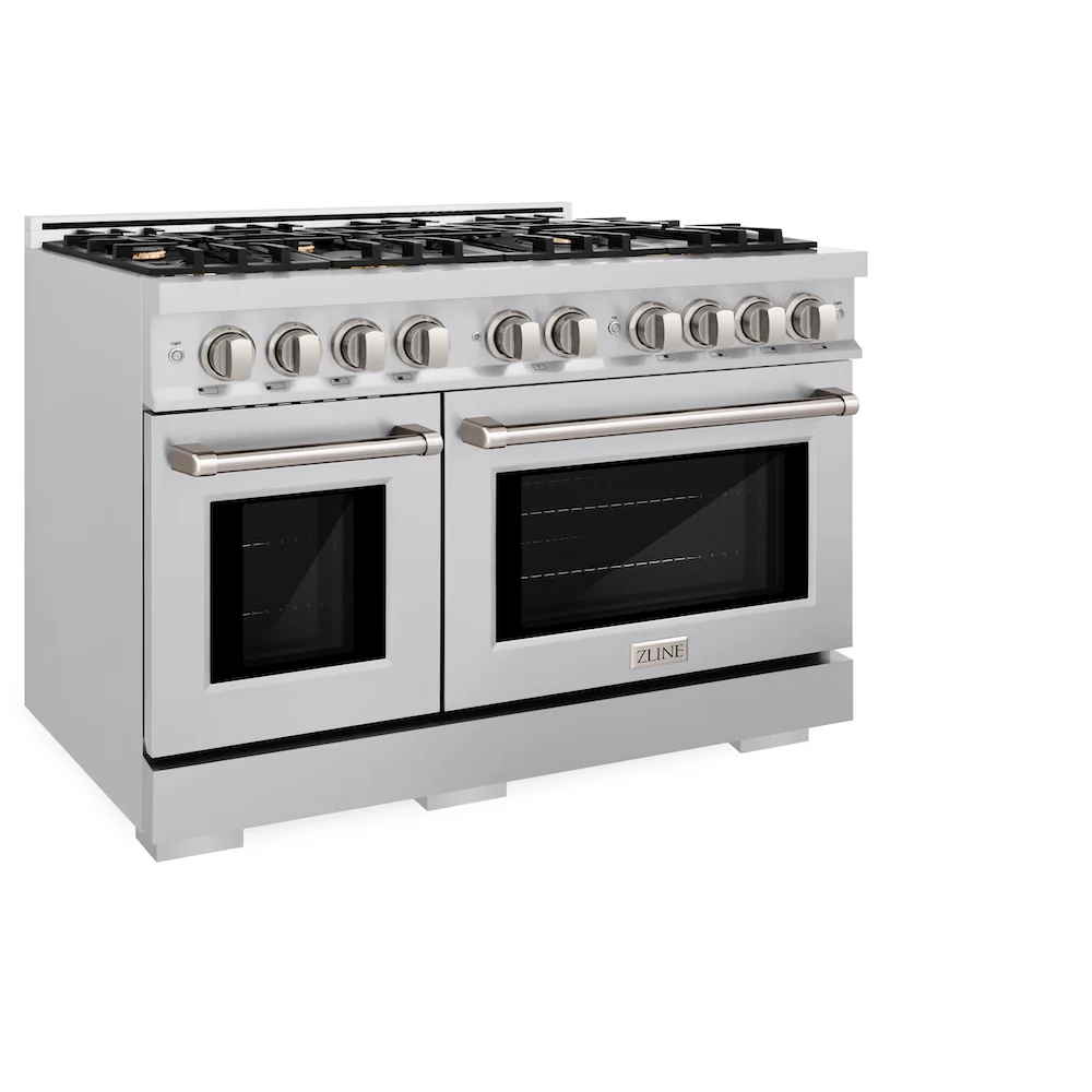 ZLINE 48 in. 6.7 cu. ft. Select Double Oven Dual Fuel Range in Stainless Steel with 8 Brass Burners, Open Box-Great Condition - Image 6