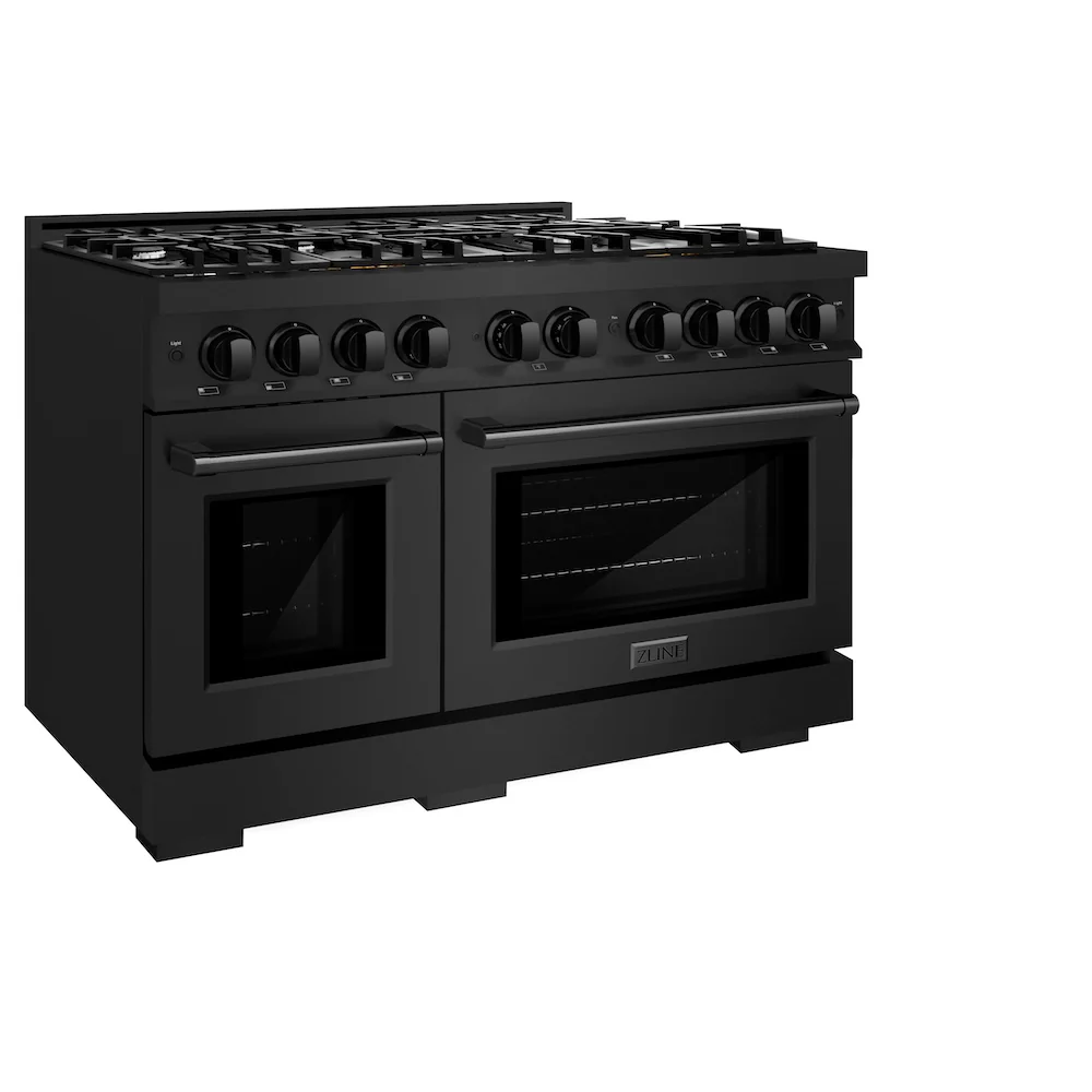 ZLINE 48 in. 6.7 cu. ft. Select Double Oven Dual Fuel Range with 8 Burner Gas Cooktop in Black Stainless Steel, Open Box-Great Condition - Image 6