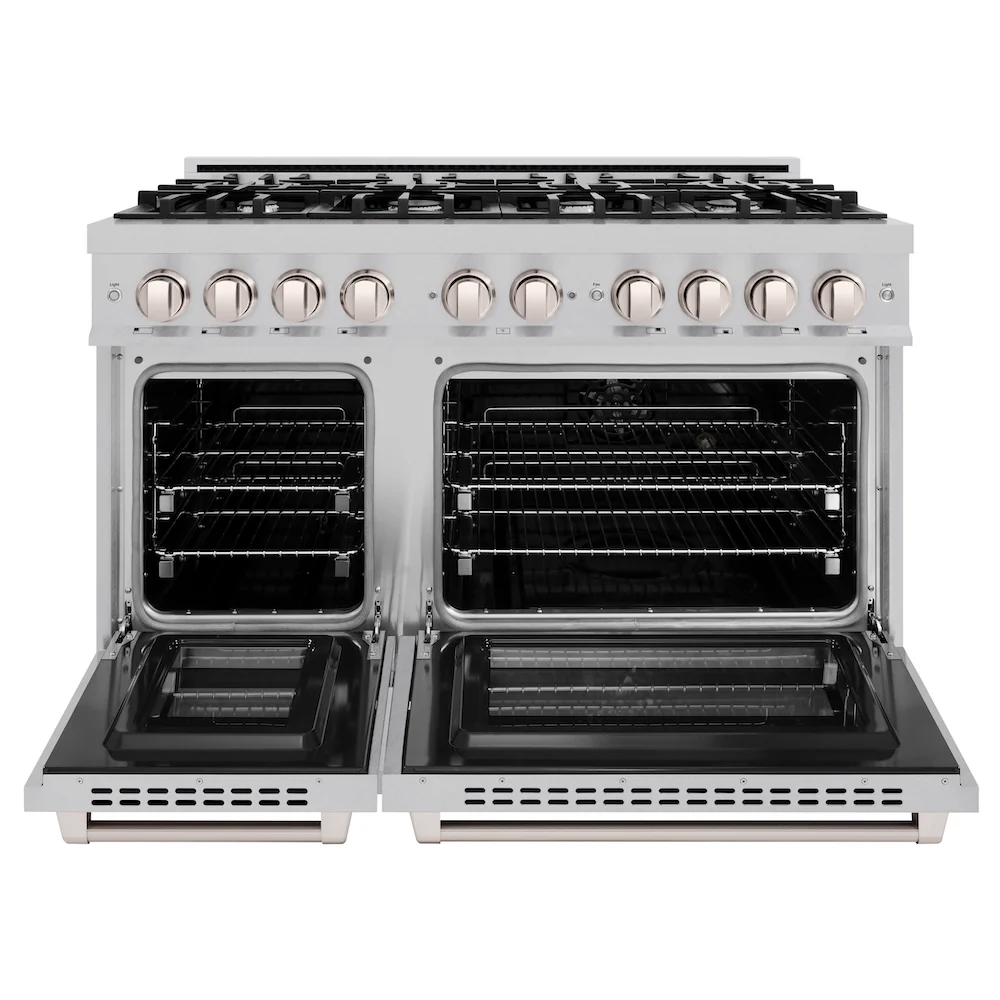 ZLINE 48 in. 6.7 cu. ft. Select Double Oven Dual Fuel Range with 8 Burner Gas Cooktop in Satin Stainless Steel, Open Box-Great Condition - Image 5