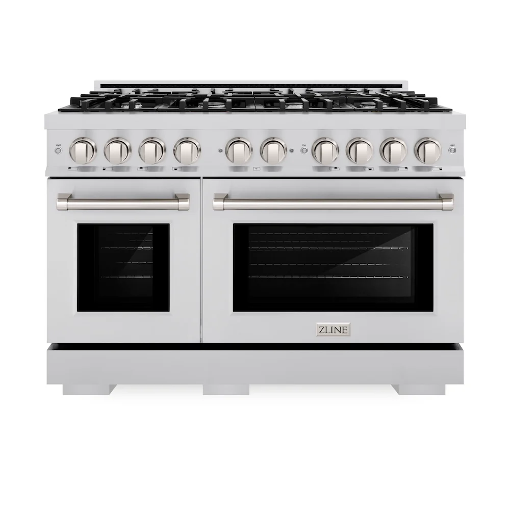 ZLINE 48 in. 6.7 cu. ft. Select Double Oven Dual Fuel Range with 8 Burner Gas Cooktop in Stainless Steel, Open Box-Great Condition - Image 3