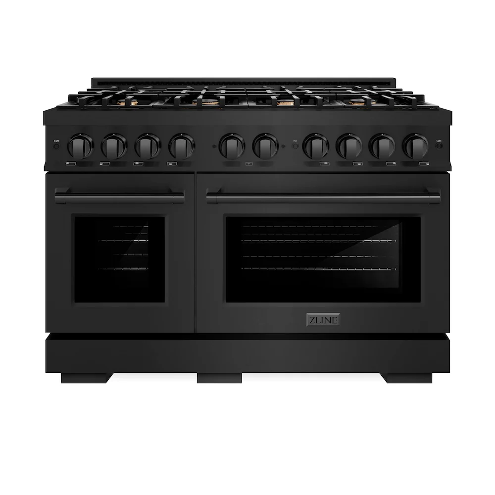 ZLINE 48 in. 6.7 cu. ft. Select Double Oven Gas Range in Black Stainless Steel with 8 Brass Burners, Open Box-Great Condition - Image 3