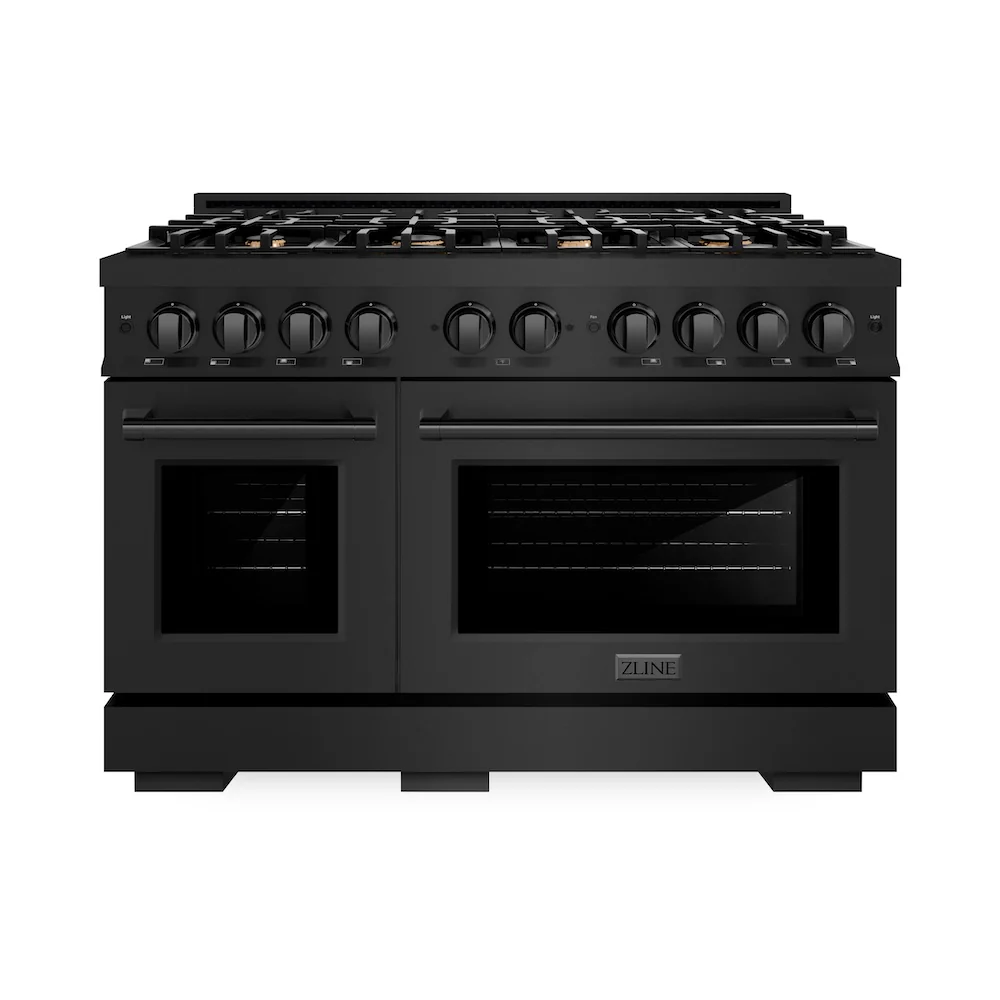ZLINE 48 in. 6.7 cu. ft. Select Double Oven Gas Range in Black Stainless Steel with 8 Brass Burners, Open Box-Great Condition - Image 4